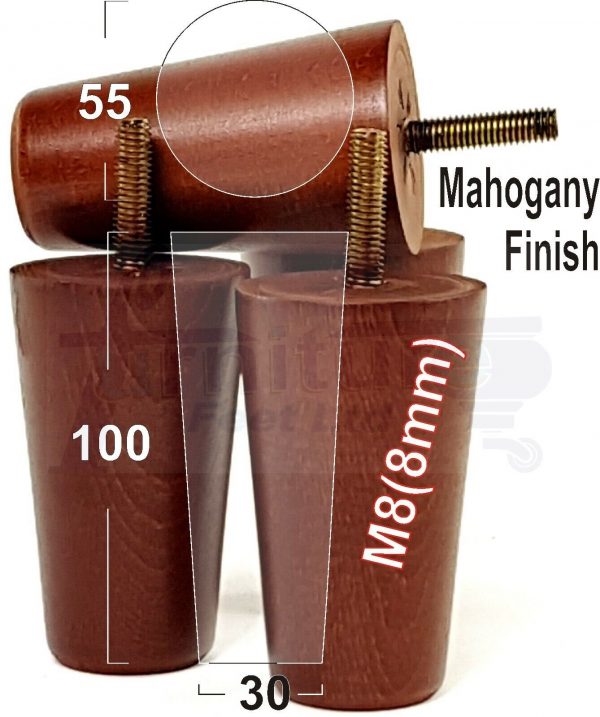 4x WOOD REPLACEMENT FURNITURE CHAIR LEGS M8(8mm) SOFA - SETTEE FEET 100mm HIGH - Image 23