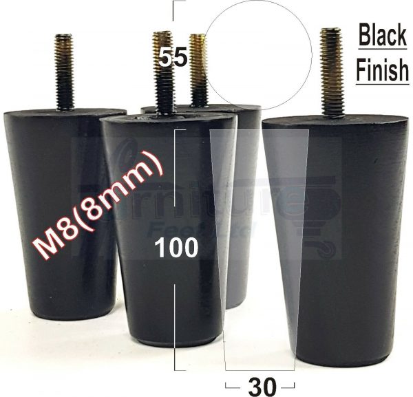 4x WOOD REPLACEMENT FURNITURE CHAIR LEGS M8(8mm) SOFA - SETTEE FEET 100mm HIGH - Image 15