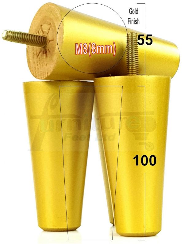 4x WOOD REPLACEMENT FURNITURE CHAIR LEGS M8(8mm) SOFA - SETTEE FEET 100mm HIGH - Image 21