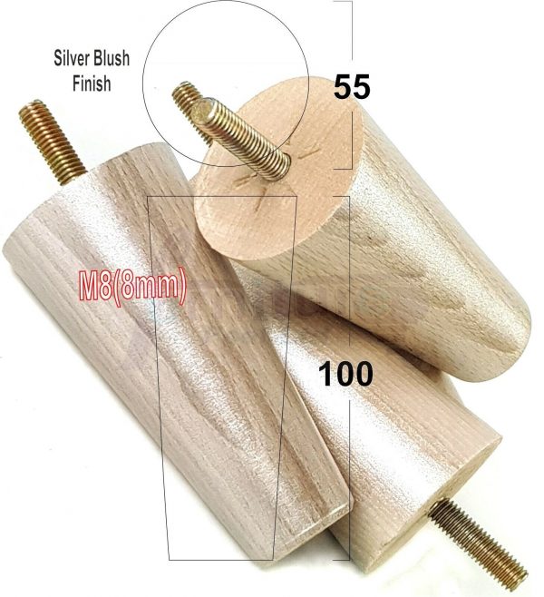 4x WOOD REPLACEMENT FURNITURE CHAIR LEGS M8(8mm) SOFA - SETTEE FEET 100mm HIGH - Image 17