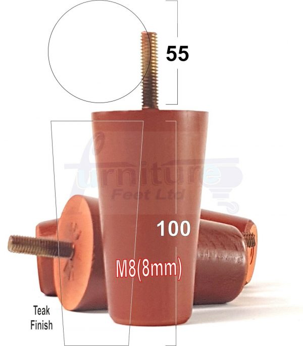 4x WOOD REPLACEMENT FURNITURE CHAIR LEGS M8(8mm) SOFA - SETTEE FEET 100mm HIGH - Image 32