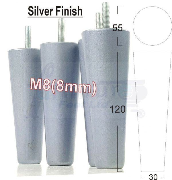 4x WOOD REPLACEMENT FURNITURE CHAIR LEGS M8(8mm) SOFA - SETTEE FEET 120mm HIGH - Image 30