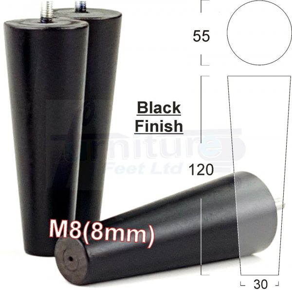 4x WOOD REPLACEMENT FURNITURE CHAIR LEGS M8(8mm) SOFA - SETTEE FEET 120mm HIGH - Image 15