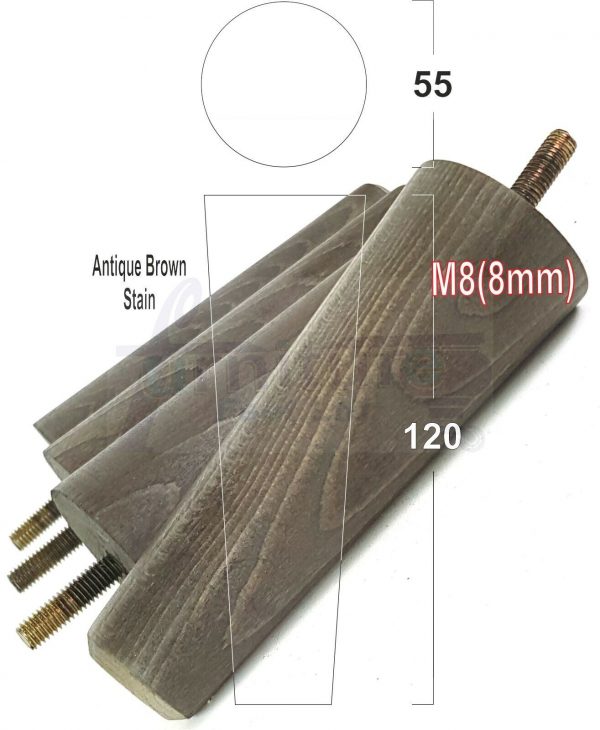 4x WOOD REPLACEMENT FURNITURE CHAIR LEGS M8(8mm) SOFA - SETTEE FEET 120mm HIGH - Image 14