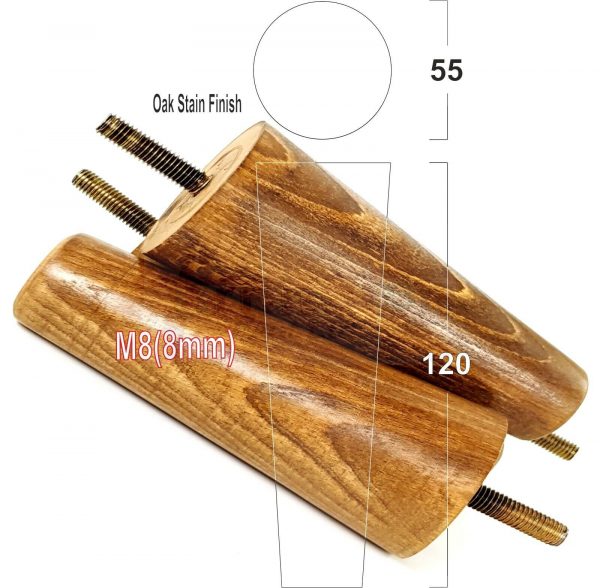 4x WOOD REPLACEMENT FURNITURE CHAIR LEGS M8(8mm) SOFA - SETTEE FEET 120mm HIGH - Image 29