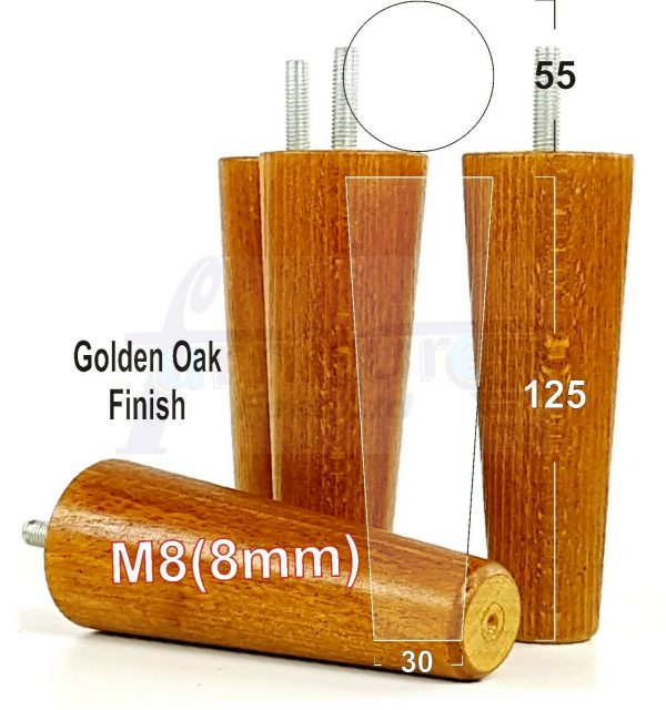 4x WOOD REPLACEMENT FURNITURE CHAIR LEGS M8(8mm) SOFA - SETTEE FEET 125mm HIGH - Image 22