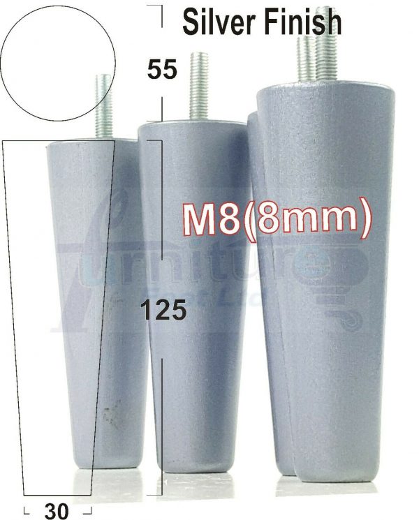 4x WOOD REPLACEMENT FURNITURE CHAIR LEGS M8(8mm) SOFA - SETTEE FEET 125mm HIGH - Image 31