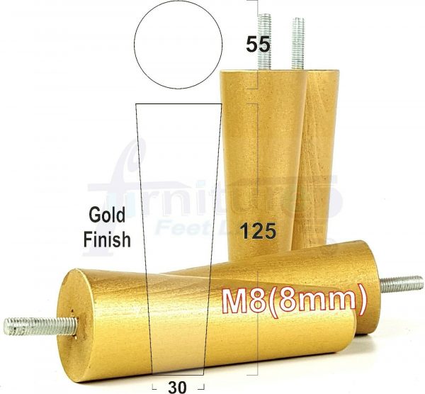 4x WOOD REPLACEMENT FURNITURE CHAIR LEGS M8(8mm) SOFA - SETTEE FEET 125mm HIGH - Image 21