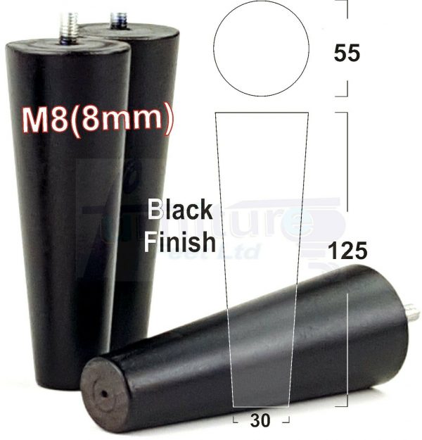 4x WOOD REPLACEMENT FURNITURE CHAIR LEGS M8(8mm) SOFA - SETTEE FEET 125mm HIGH - Image 15