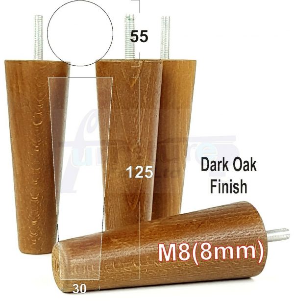 4x WOOD REPLACEMENT FURNITURE CHAIR LEGS M8(8mm) SOFA - SETTEE FEET 125mm HIGH - Image 18