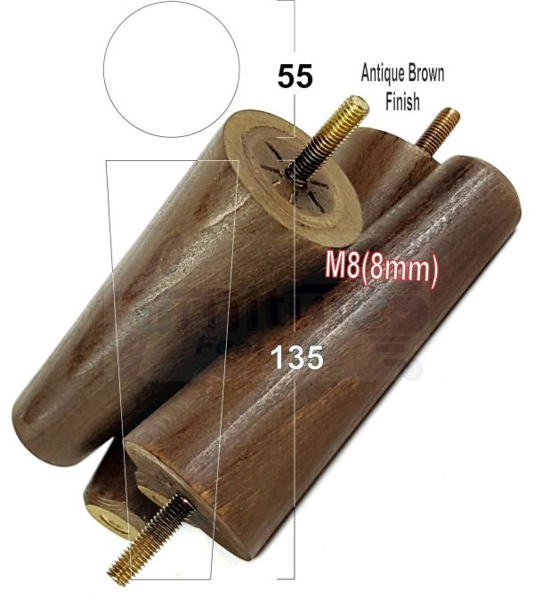4x WOOD REPLACEMENT FURNITURE CHAIR LEGS M8(8mm) SOFA - SETTEE FEET 135mm HIGH - Image 13
