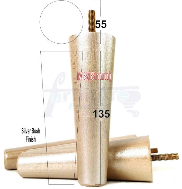4x WOOD REPLACEMENT FURNITURE CHAIR LEGS M8(8mm) SOFA - SETTEE FEET 135mm HIGH - Image 17
