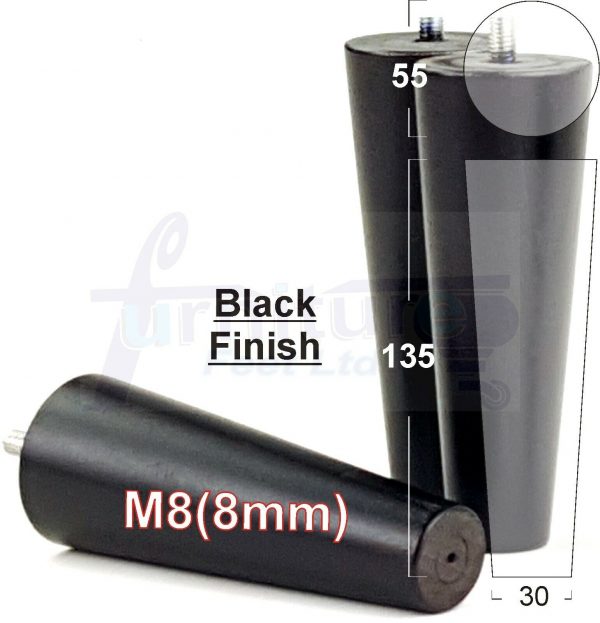 4x WOOD REPLACEMENT FURNITURE CHAIR LEGS M8(8mm) SOFA - SETTEE FEET 135mm HIGH - Image 15