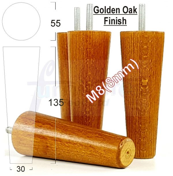 4x WOOD REPLACEMENT FURNITURE CHAIR LEGS M8(8mm) SOFA - SETTEE FEET 135mm HIGH - Image 22