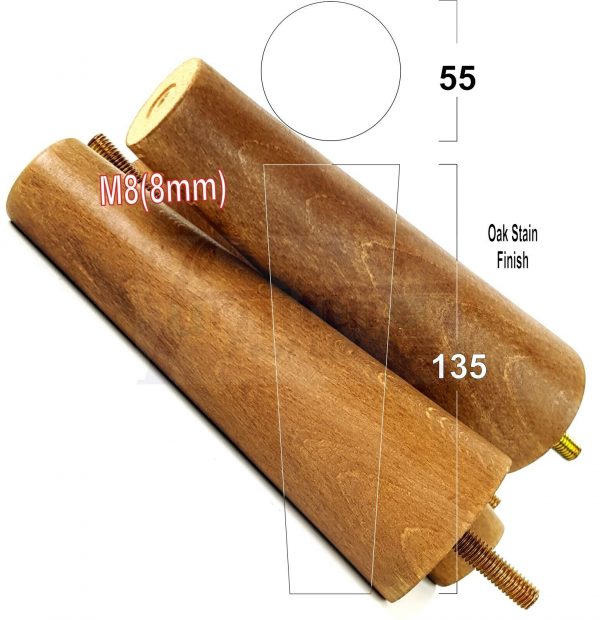 4x WOOD REPLACEMENT FURNITURE CHAIR LEGS M8(8mm) SOFA - SETTEE FEET 135mm HIGH - Image 29