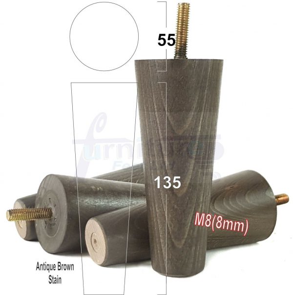4x WOOD REPLACEMENT FURNITURE CHAIR LEGS M8(8mm) SOFA - SETTEE FEET 135mm HIGH - Image 14