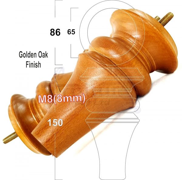 4x WOOD REPLACEMENT FURNITURE CHAIR LEGS M8(8mm) SOFA - SETTEE FEET 150mm HIGH - Image 20