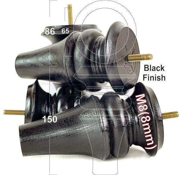 4x WOOD REPLACEMENT FURNITURE CHAIR LEGS M8(8mm) SOFA - SETTEE FEET 150mm HIGH - Image 13
