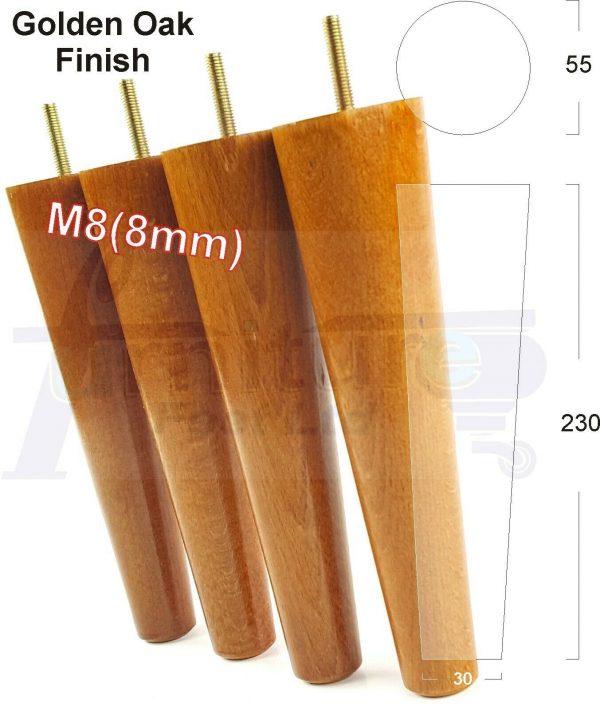 4x WOOD REPLACEMENT FURNITURE CHAIR LEGS M8(8mm) SOFA - SETTEE FEET 230mm HIGH - Image 22