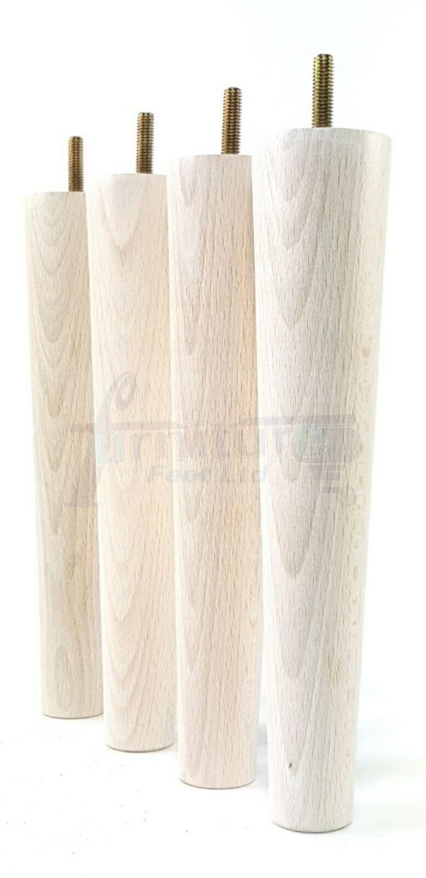 4x WOOD REPLACEMENT FURNITURE CHAIR LEGS M8(8mm) SOFA - SETTEE FEET 240mm HIGH - Image 34