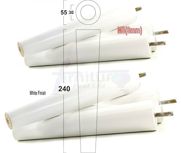 4x WOOD REPLACEMENT FURNITURE CHAIR LEGS M8(8mm) SOFA - SETTEE FEET 240mm HIGH - Image 33
