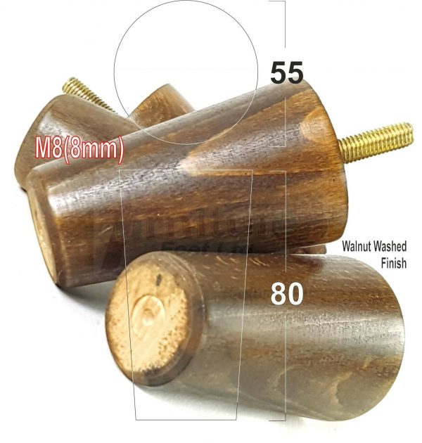 4x WOOD REPLACEMENT FURNITURE CHAIR LEGS M8(8mm) SOFA - SETTEE FEET 80mm HIGH - Image 20