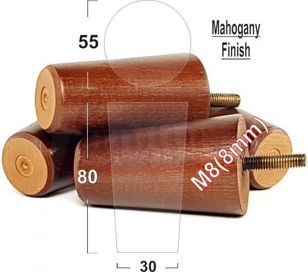 4x WOOD REPLACEMENT FURNITURE CHAIR LEGS M8(8mm) SOFA - SETTEE FEET 80mm HIGH - Image 23