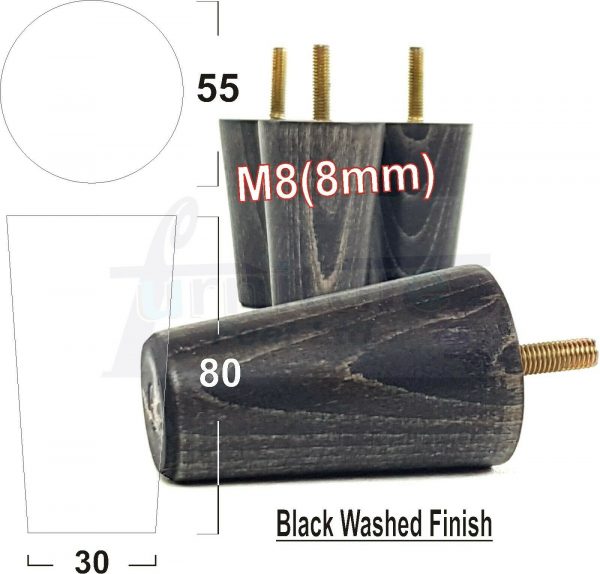 4x WOOD REPLACEMENT FURNITURE CHAIR LEGS M8(8mm) SOFA - SETTEE FEET 80mm HIGH - Image 16
