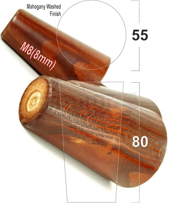 4x WOOD REPLACEMENT FURNITURE CHAIR LEGS M8(8mm) SOFA - SETTEE FEET 80mm HIGH - Image 24