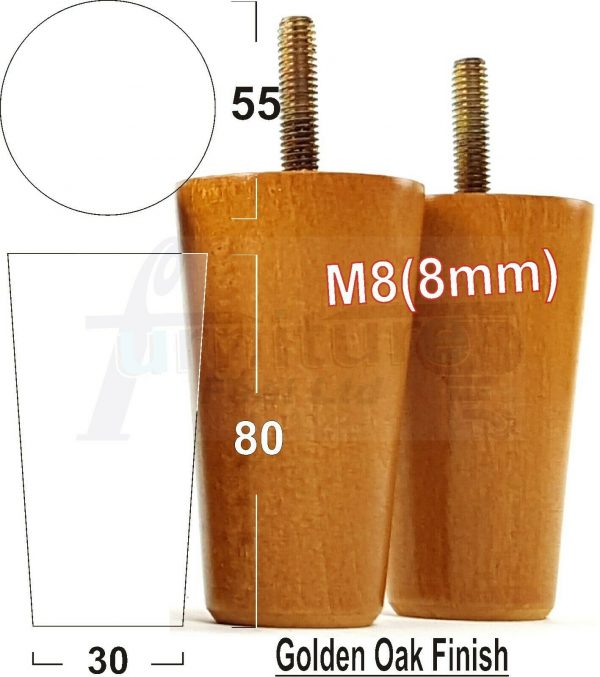 4x WOOD REPLACEMENT FURNITURE CHAIR LEGS M8(8mm) SOFA - SETTEE FEET 80mm HIGH - Image 22