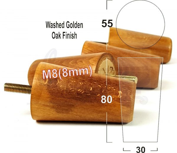 4x WOOD REPLACEMENT FURNITURE CHAIR LEGS M8(8mm) SOFA - SETTEE FEET 80mm HIGH - Image 25