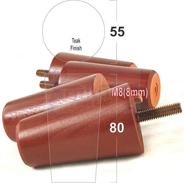 4x WOOD REPLACEMENT FURNITURE CHAIR LEGS M8(8mm) SOFA - SETTEE FEET 80mm HIGH - Image 32
