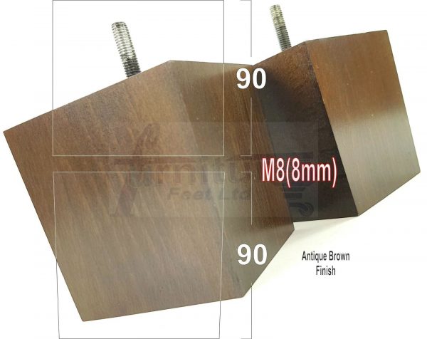 4x WOOD REPLACEMENT FURNITURE CHAIR LEGS M8(8mm) SOFA - SETTEE FEET 90mm HIGH - Image 9