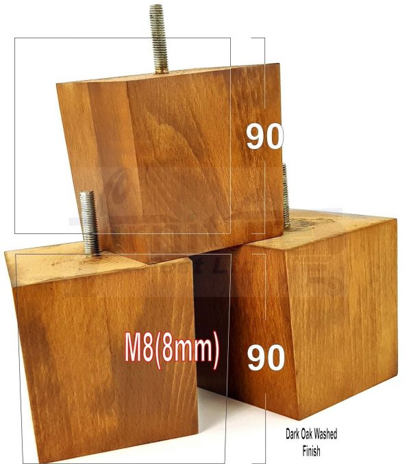 4x WOOD REPLACEMENT FURNITURE CHAIR LEGS M8(8mm) SOFA - SETTEE FEET 90mm HIGH - Image 13
