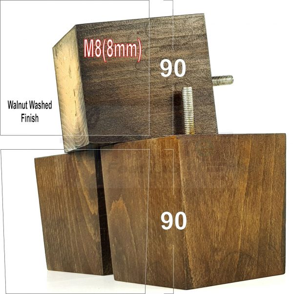 4x WOOD REPLACEMENT FURNITURE CHAIR LEGS M8(8mm) SOFA - SETTEE FEET 90mm HIGH - Image 14