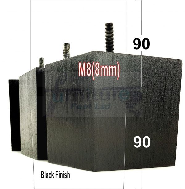 4x WOOD REPLACEMENT FURNITURE CHAIR LEGS M8(8mm) SOFA - SETTEE FEET 90mm HIGH - Image 10