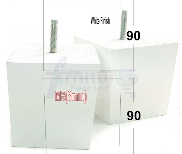 4x WOOD REPLACEMENT FURNITURE CHAIR LEGS M8(8mm) SOFA - SETTEE FEET 90mm HIGH - Image 24