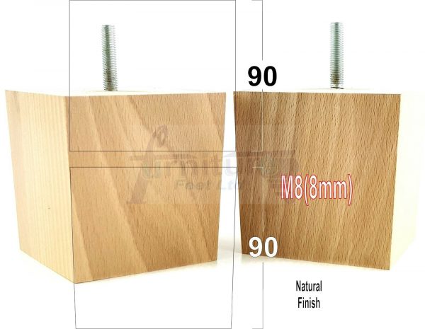 4x WOOD REPLACEMENT FURNITURE CHAIR LEGS M8(8mm) SOFA - SETTEE FEET 90mm HIGH - Image 19