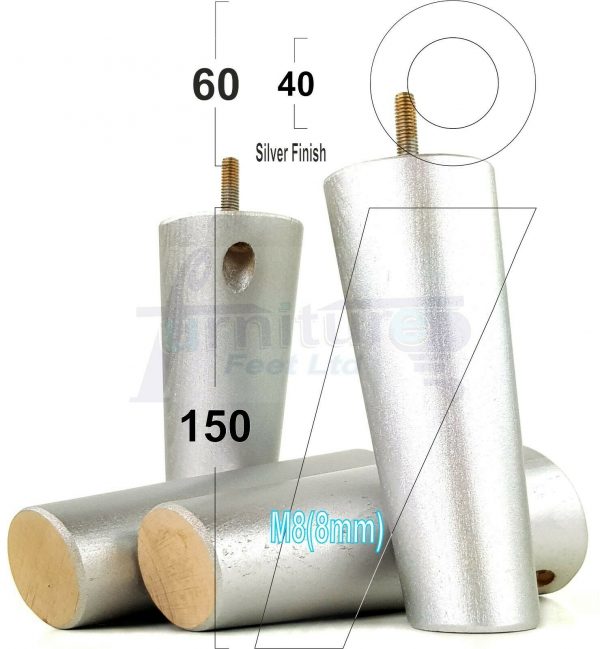 4x WOODEN ANGLED SOFA LEGS 150mm High CHAIR FURNITURE REPLACEMENT FEET M8(8mm) - Image 30