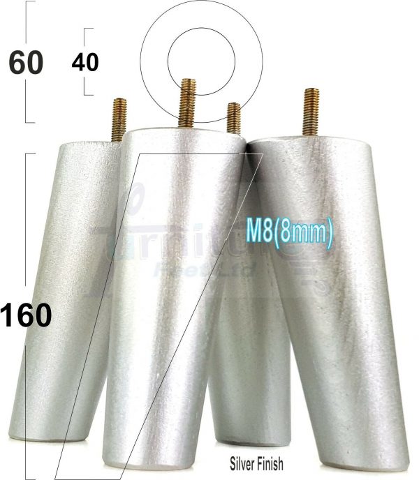 4x WOODEN ANGLED SOFA LEGS 160mm High CHAIR FURNITURE REPLACEMENT FEET M8(8mm) - Image 30