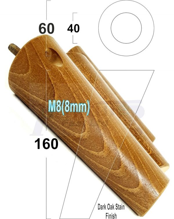 4x WOODEN ANGLED SOFA LEGS 160mm High CHAIR FURNITURE REPLACEMENT FEET M8(8mm) - Image 18
