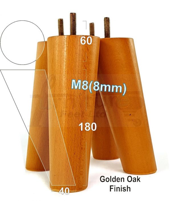 4x WOODEN ANGLED SOFA LEGS 180mm High CHAIR FURNITURE REPLACEMENT FEET M8(8mm) - Image 20