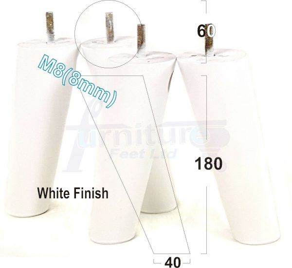 4x WOODEN ANGLED SOFA LEGS 180mm High CHAIR FURNITURE REPLACEMENT FEET M8(8mm) - Image 30