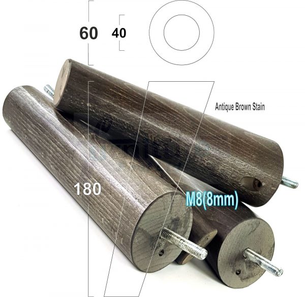 4x WOODEN ANGLED SOFA LEGS 180mm High CHAIR FURNITURE REPLACEMENT FEET M8(8mm) - Image 13