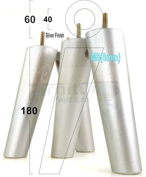 4x WOODEN ANGLED SOFA LEGS 180mm High CHAIR FURNITURE REPLACEMENT FEET M8(8mm) - Image 31