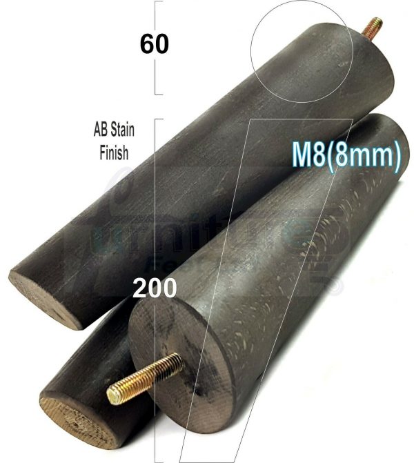 4x WOODEN ANGLED SOFA LEGS 200mm High CHAIR FURNITURE REPLACEMENT FEET M8(8mm) - Image 12