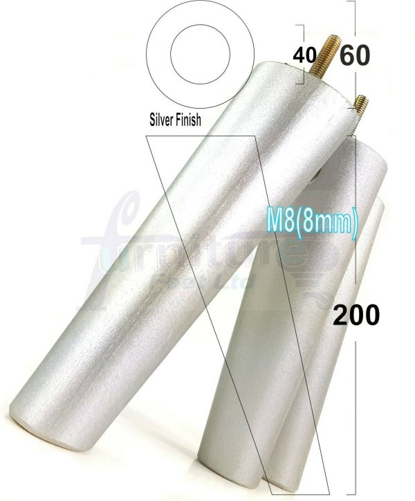 4x WOODEN ANGLED SOFA LEGS 200mm High CHAIR FURNITURE REPLACEMENT FEET M8(8mm) - Image 30
