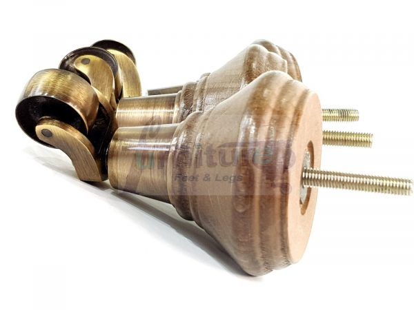 4x Wooden Furniture Sofa Legs M8 Castor Replacment Chair Settee Feet 125mm High - Image 13