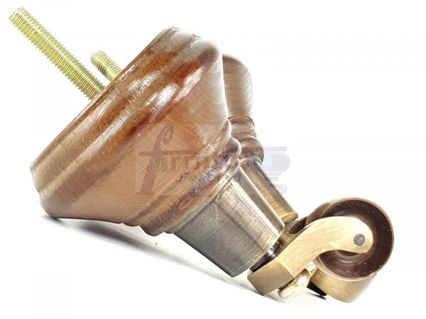 4x Wooden Furniture Sofa Legs M8 Castor Replacment Chair Settee Feet 125mm High - Image 13