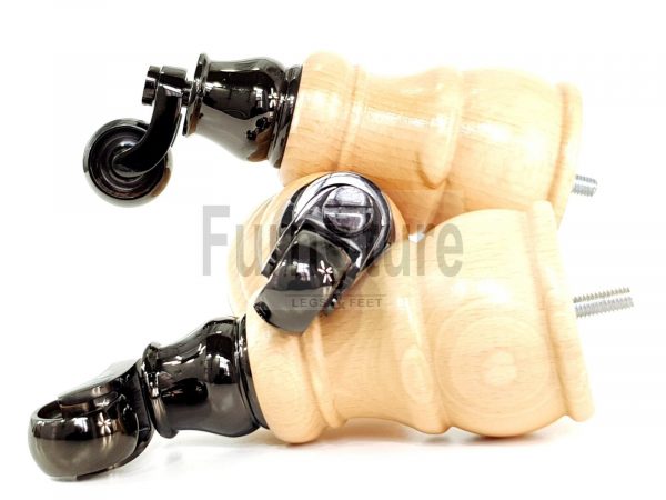 4x Wooden Furniture Sofa Legs M8 Castor Replacment Chair Settee Feet 160mm High - Image 19